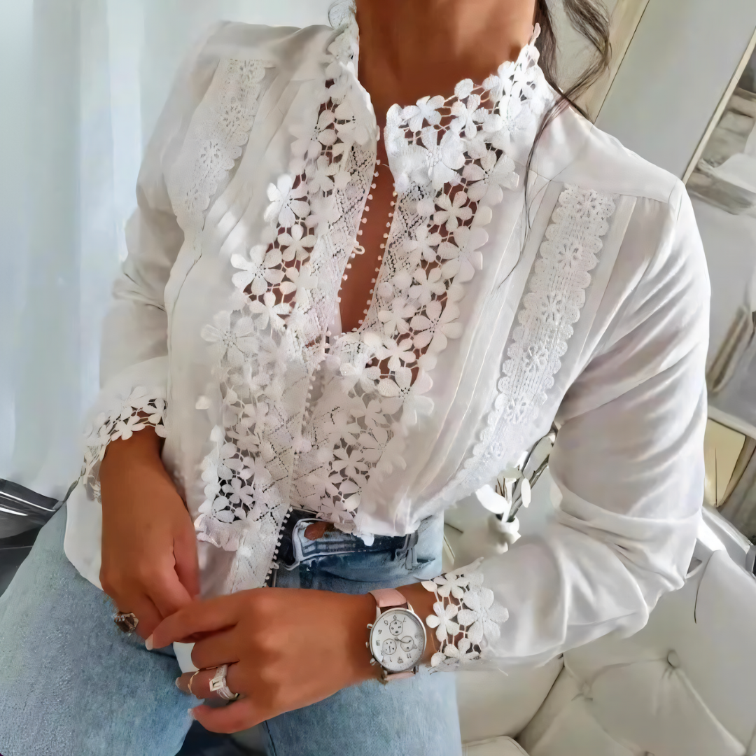 Eef | Kanten Bloemen Blouse