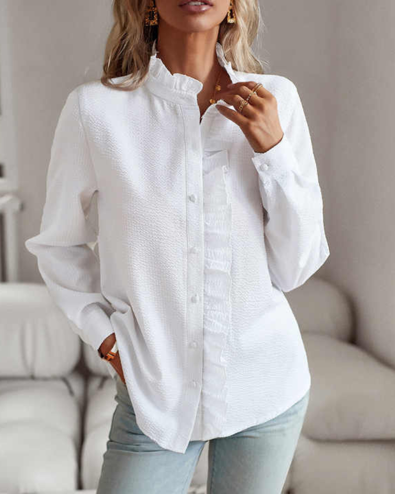 Casual blouse met ruches | Onni