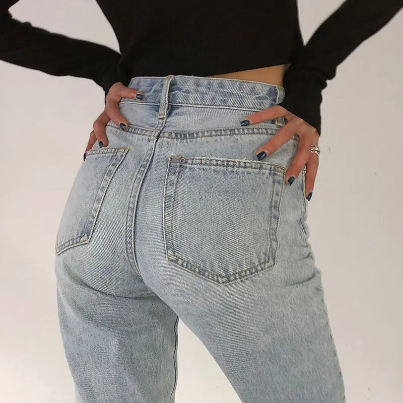 Onni | Trendy jeans met hoge taille en rechte pijpen