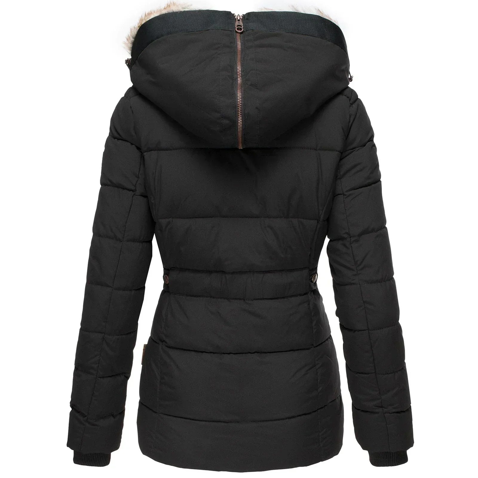 Chameli | Trendy met bont gevoerde winterjas voor dames