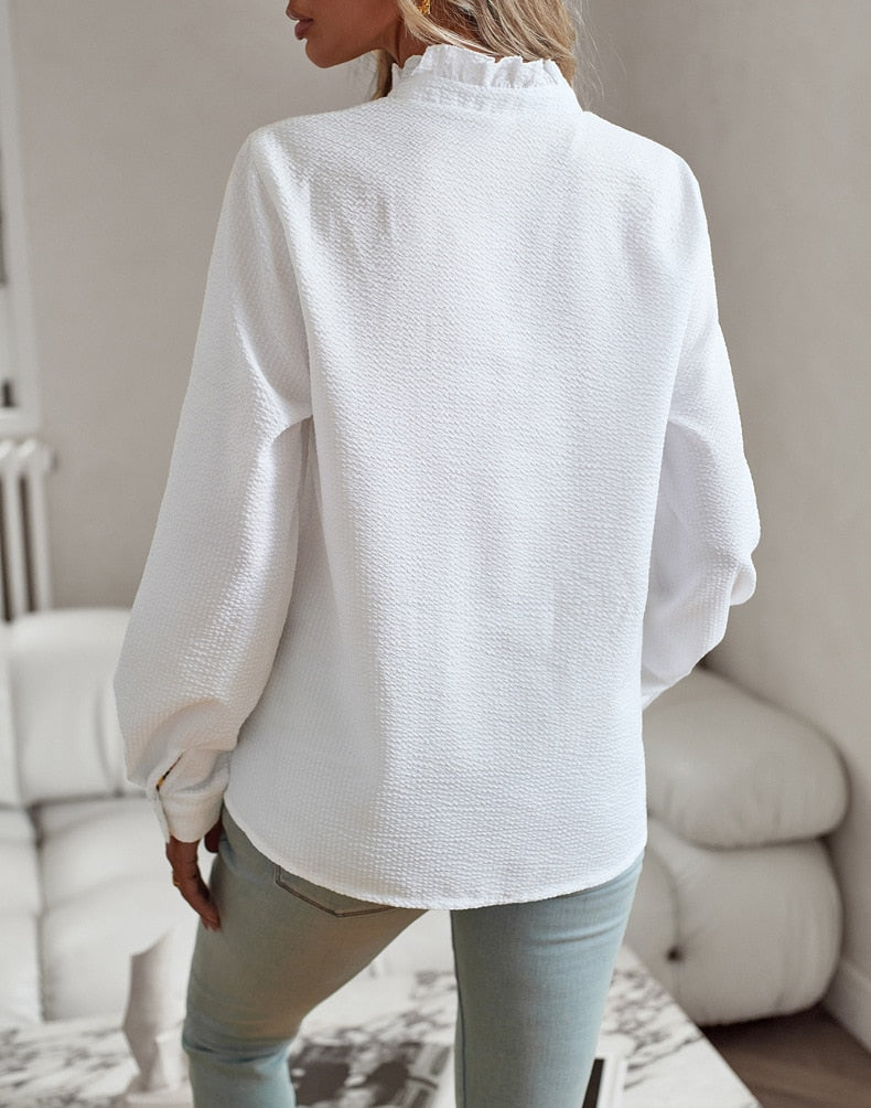 Casual blouse met ruches | Onni