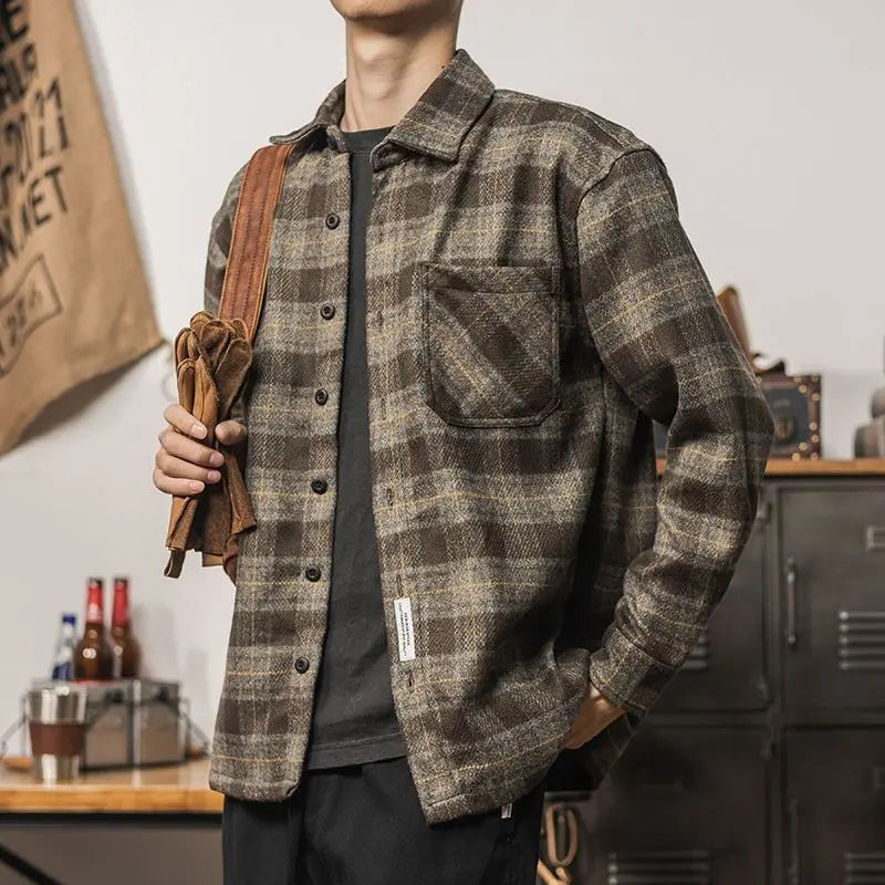 Jesse |  Retro Mannen Shirt Plaid Jassen