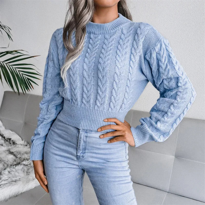 Onni | Trendy gedraaide gebreide dames sweater