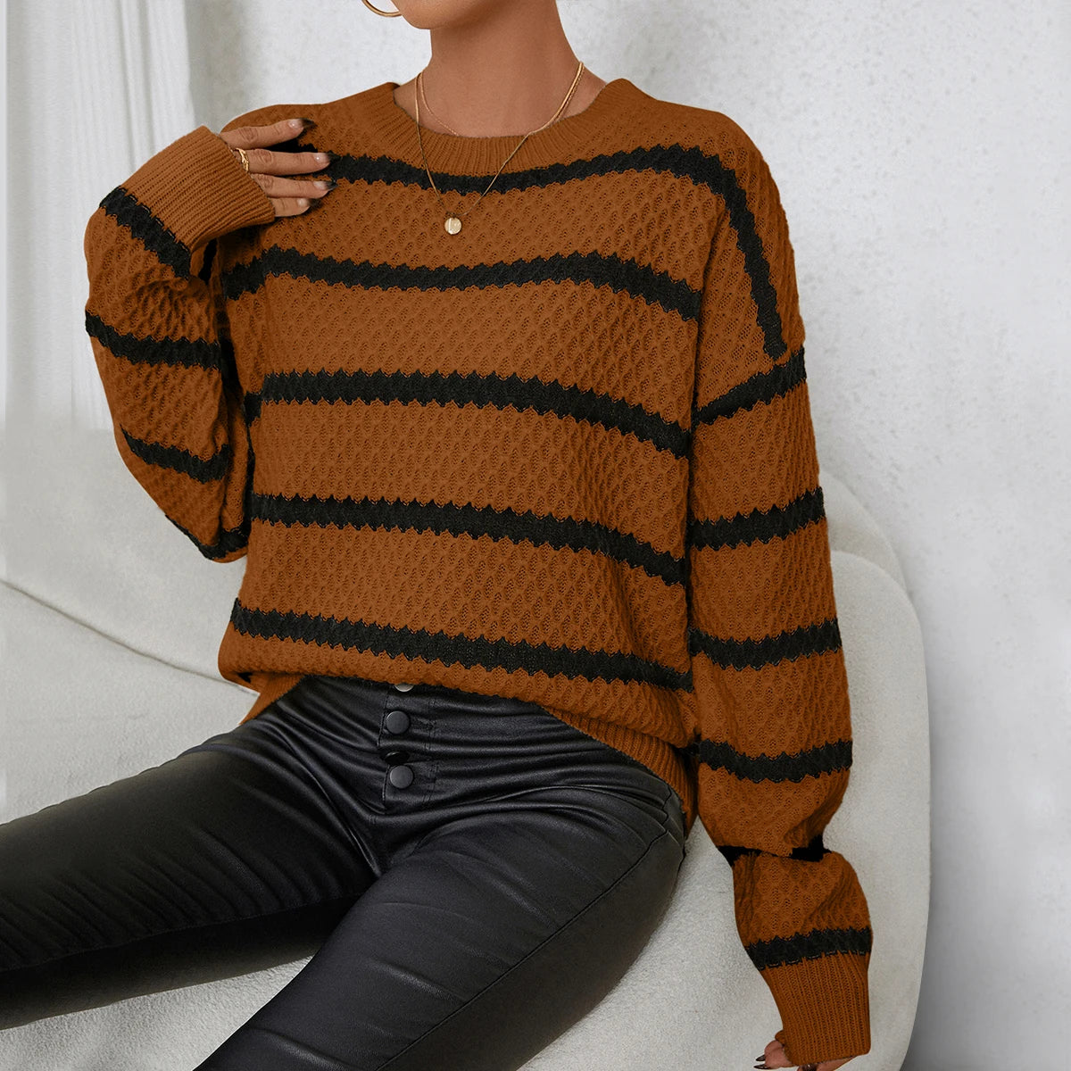 Onni | Klassieke meerkleurige oversized sweater