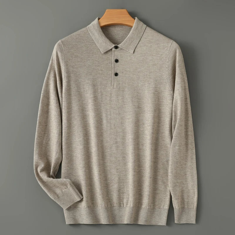 Casual heren sweater met polo kraag | Onni