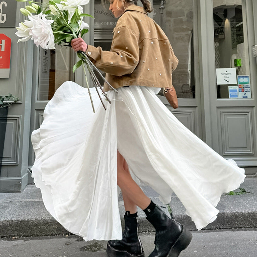 Onni | Trendy luchtige satijnen maxirok voor dames