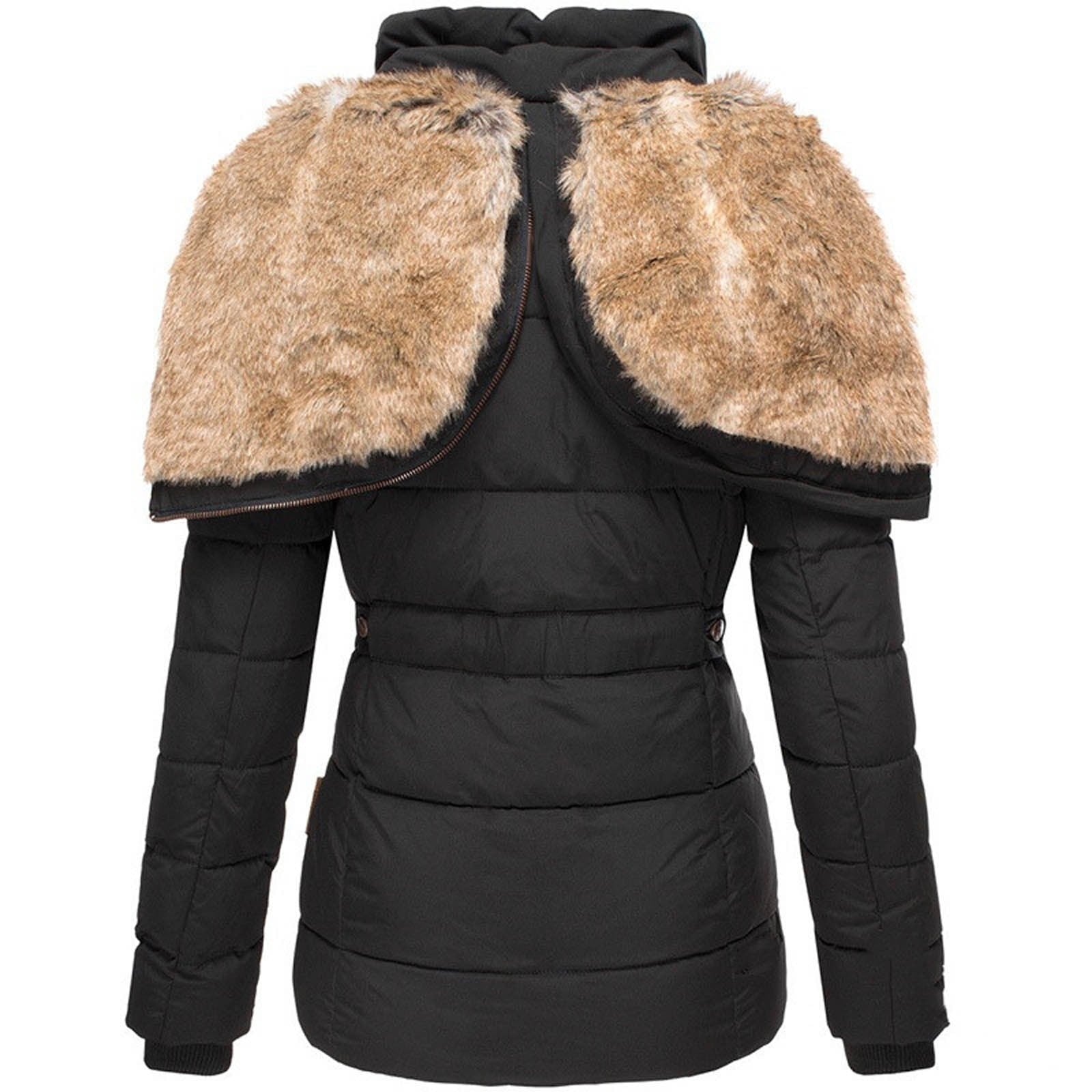 Chameli | Trendy met bont gevoerde winterjas voor dames