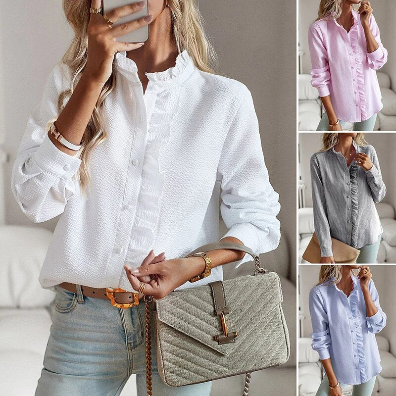 Casual blouse met ruches | Onni